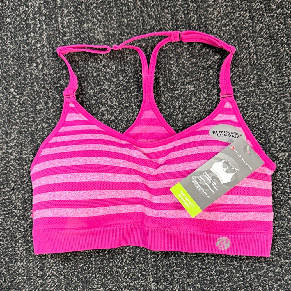 Bally Pink Striped Seamless Sports Bra
